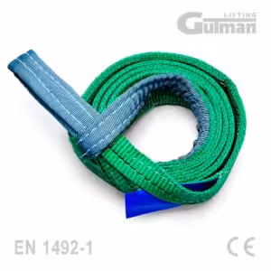 Gurtna za dizanje s omčom 2T - zelena trakasta priveznica