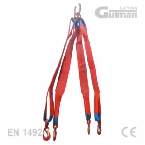 Gurtna za dizanje s omčama 5T - primjena četirih priveznica s kukama za podizanje tereta