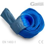 Poliesterska priveznica s omčama 8T - tamno plava gurtna za ekstremne terete