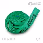 Beskonačna priveznica 2T - zelena kružna gurtna za podizanje tereta