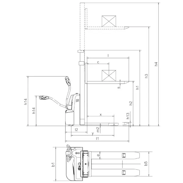 CDD12-15R-E-Li dimenzije električbog visokopodiznog viličara CDD12-15R-E-Li dimenzije električbog visokopodiznog viličara