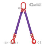 Dvokraka poliesterska trakasta priveznica za dizanje tereta, ovjesni komplet sa samozatvarajućim kukama, različite nosivosti i dužine