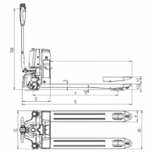 električni paletni viličar CBD15_20W-II-LI dimenzije