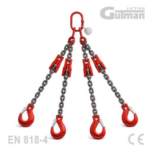 Lančana priveznica četverokraka KHLG s kukom s osiguranjem 2,36-17t - maksimalna stabilnost pri podizanju