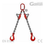 Lančana priveznica dvokraka G80 s kukom s osiguranjem 1,6-11,2t - stabilna za teške terete
