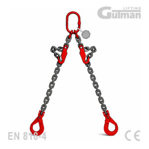 Lančana priveznica dvokraka G80 sa samozatvarujućom kukom 1,6-11,2t - zaštita pri nenamjernom spuštanju