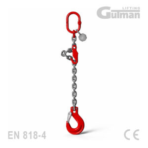 Lančana priveznica jednokraka G80 s kukom s osiguranjem 1,12-8t - za sigurno podizanje tereta