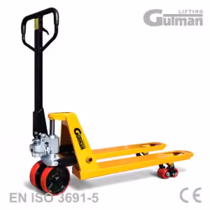 Mali ručni paletar Gutman 800mm za manipulaciju u kamionima i malim skladištima.
