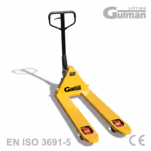 Ručni paletni viličar Gutman s produljenim vilicama dužine 1500 mm.