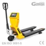 Gutman ručni paletni viličar s digitalnom vagom nosivosti 2000 kg i preciznošću +/- 0.1%.