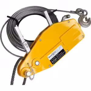 TIRFOR povlačna dizalica sa užetom i kukom - bočni pogled, prikaz mehanizma