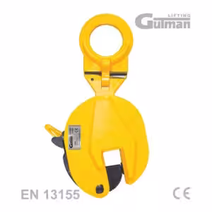 Vertikalna zglobna hvataljka za lim EN 13155 - žuta sa mehaničkim hvatačem za sigurno hvatanje limenih ploča