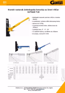 Teleskopski kranski nastavak konzola 3726 mm 654 kg