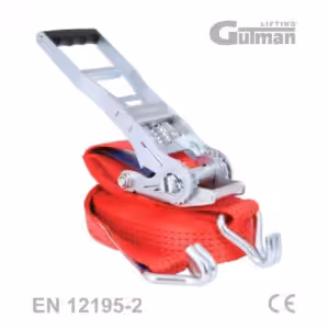 ERGO španer za teret 5T 50mm sa ergonomskim zatezačem STF 500daN, kompletan set sa J-kukama, za smanjenje umora pri profesionalnom transportu