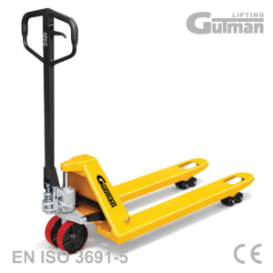 Ručni paletni viličar Gutman žute boje, standardni, najprodavaniji, nosivost 2500 kg, 1150 mm