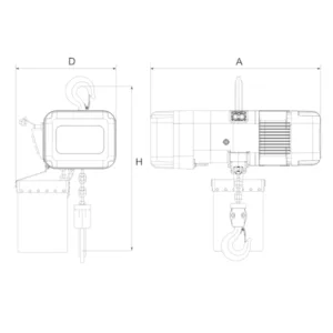 Električne lanačane dizalice GUTMAN EGLE-II 1T dimenzije