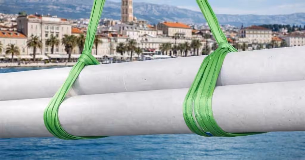 Beskonačne kružne priveznice za dizanje cijevi u Splitu