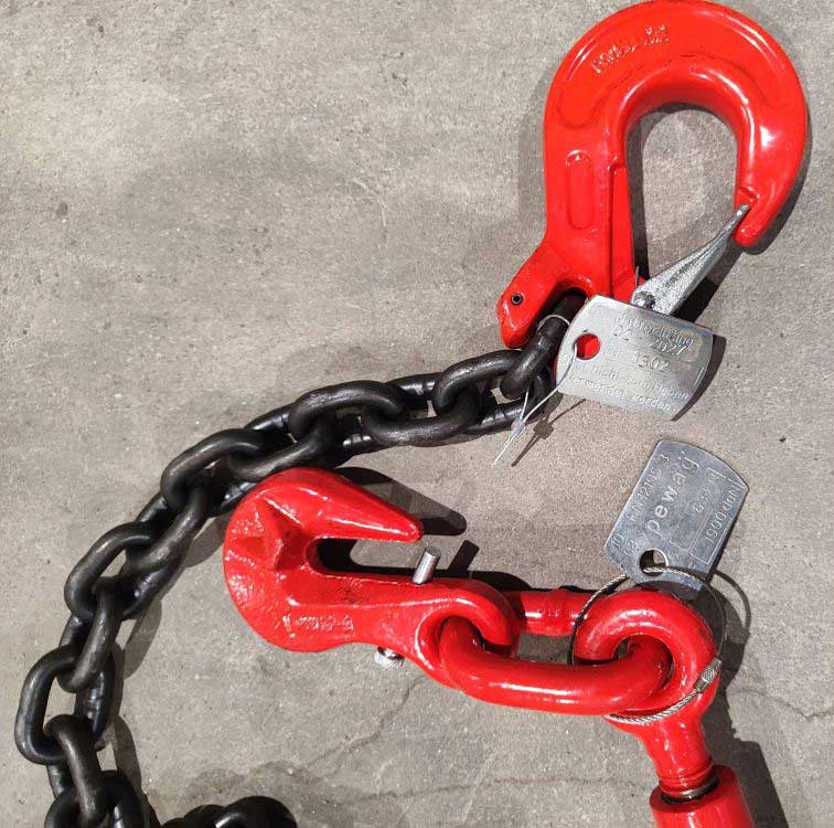 Peweg Kettenspanner mit Stahlplatten und Normdaten