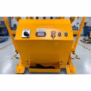 Kontrolni panel mobilnog električnog podiznog stola s gumbima za podizanje/spuštanje, emergency stop i indikatorom