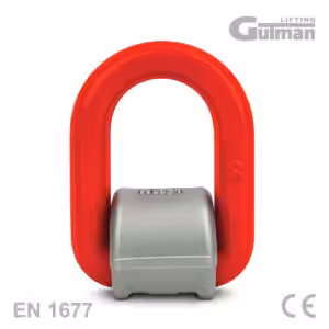 Crvena zavariva alka APA s čeličnom bazom za varenje, usklađena s EN 1677 standardom.