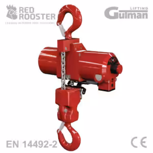Pneumatska dizalica TCR-500C2 Red Rooster s gornjom i donjom kukom, industrijska zračna dizalica 500 kg